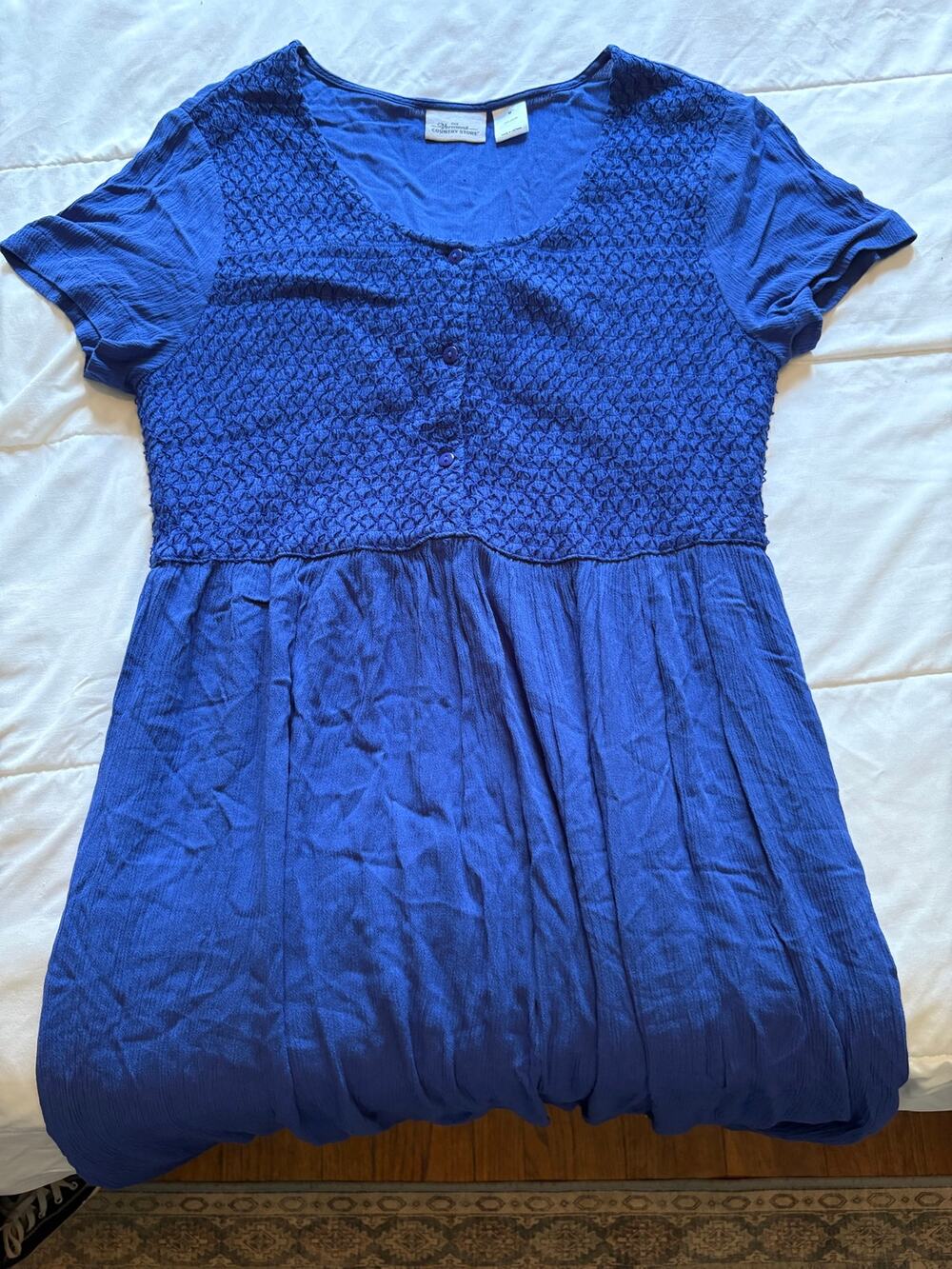 Vermont Country Store Blue Cottagecore Tradwife 90s Dress Size Medium